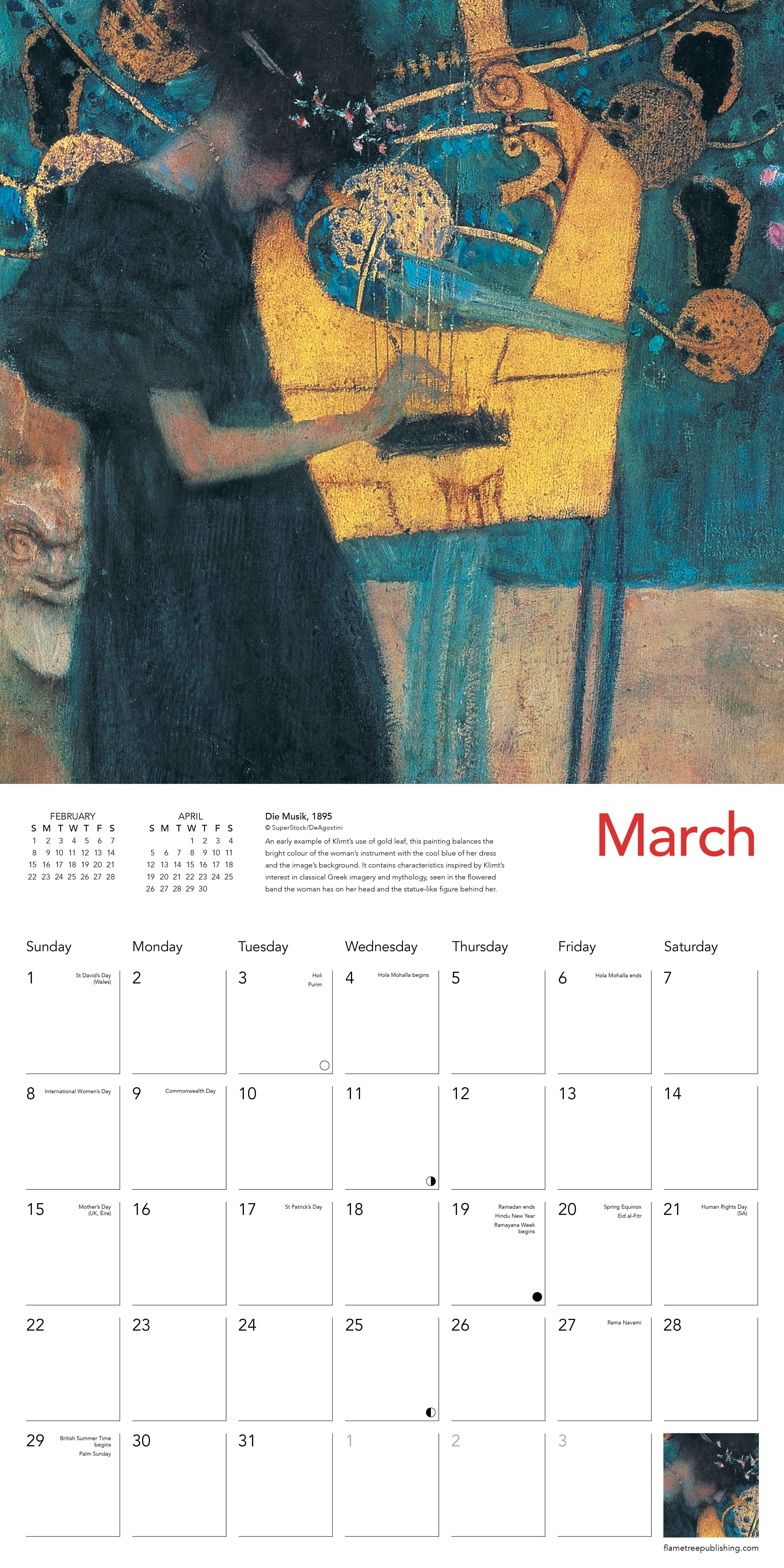 Kalender 2026 30x30 Gustav Klimt