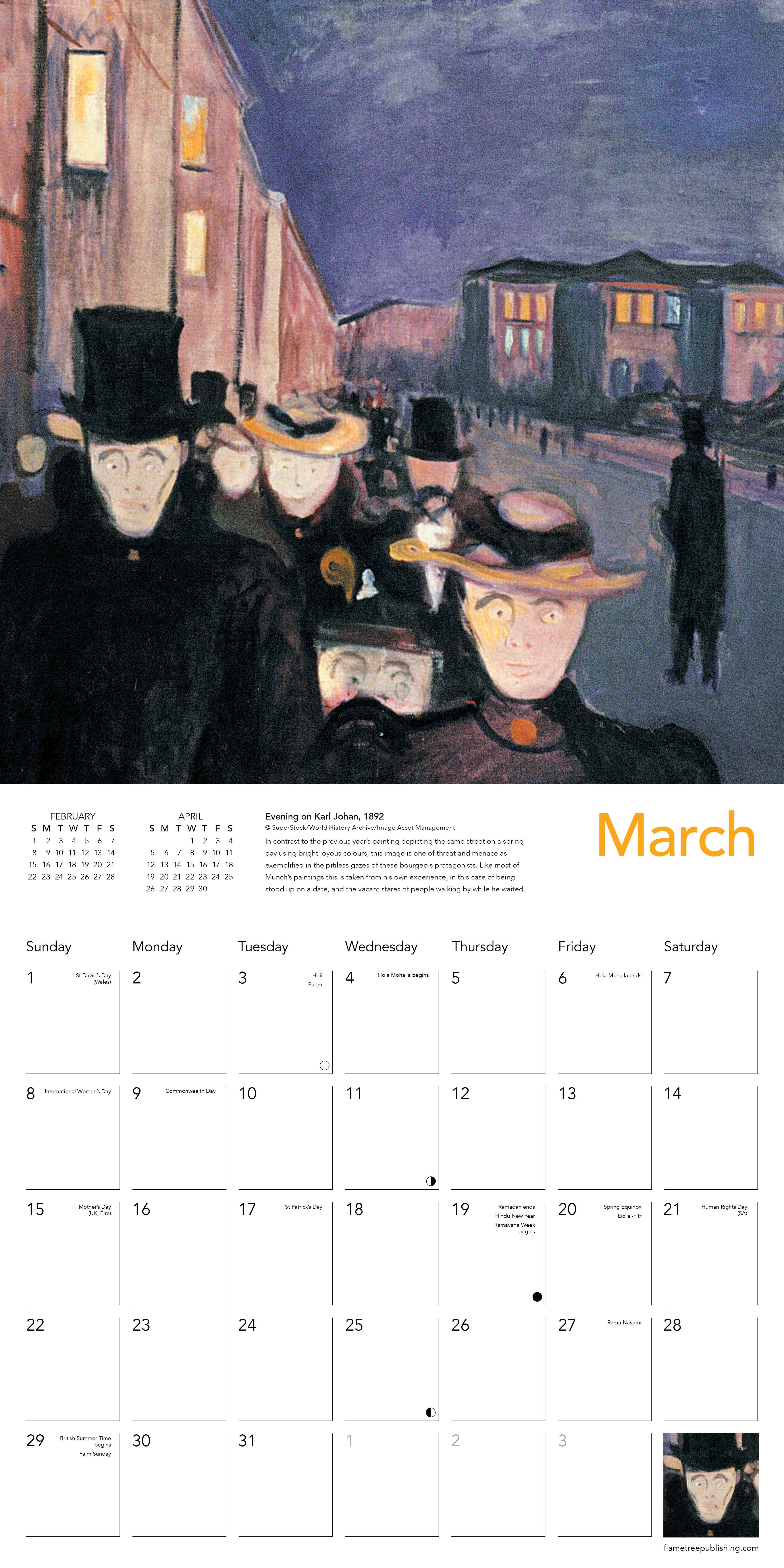 Kalender 2026 30x30 Edvard Munch