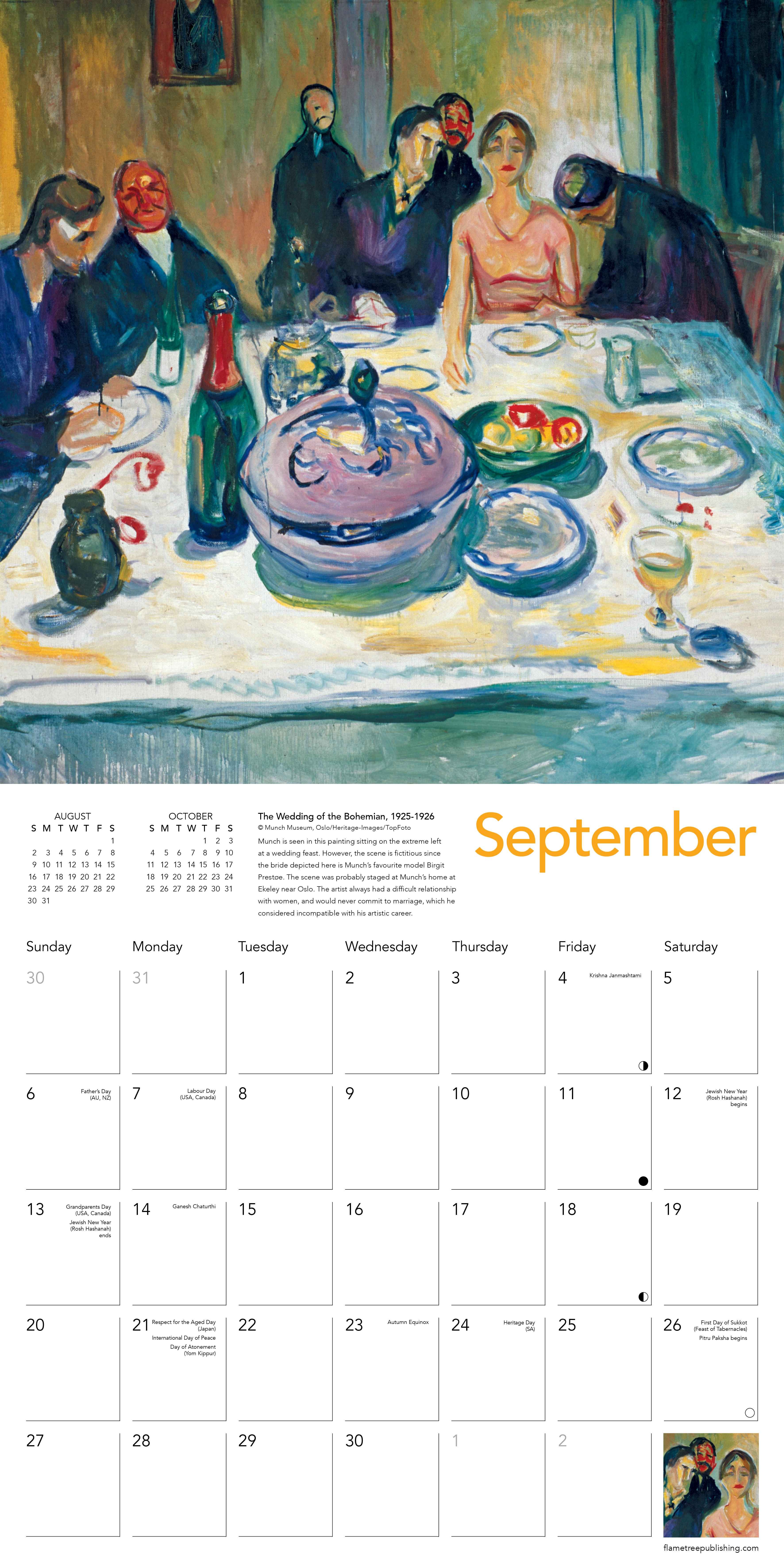 Kalender 2026 30x30 Edvard Munch