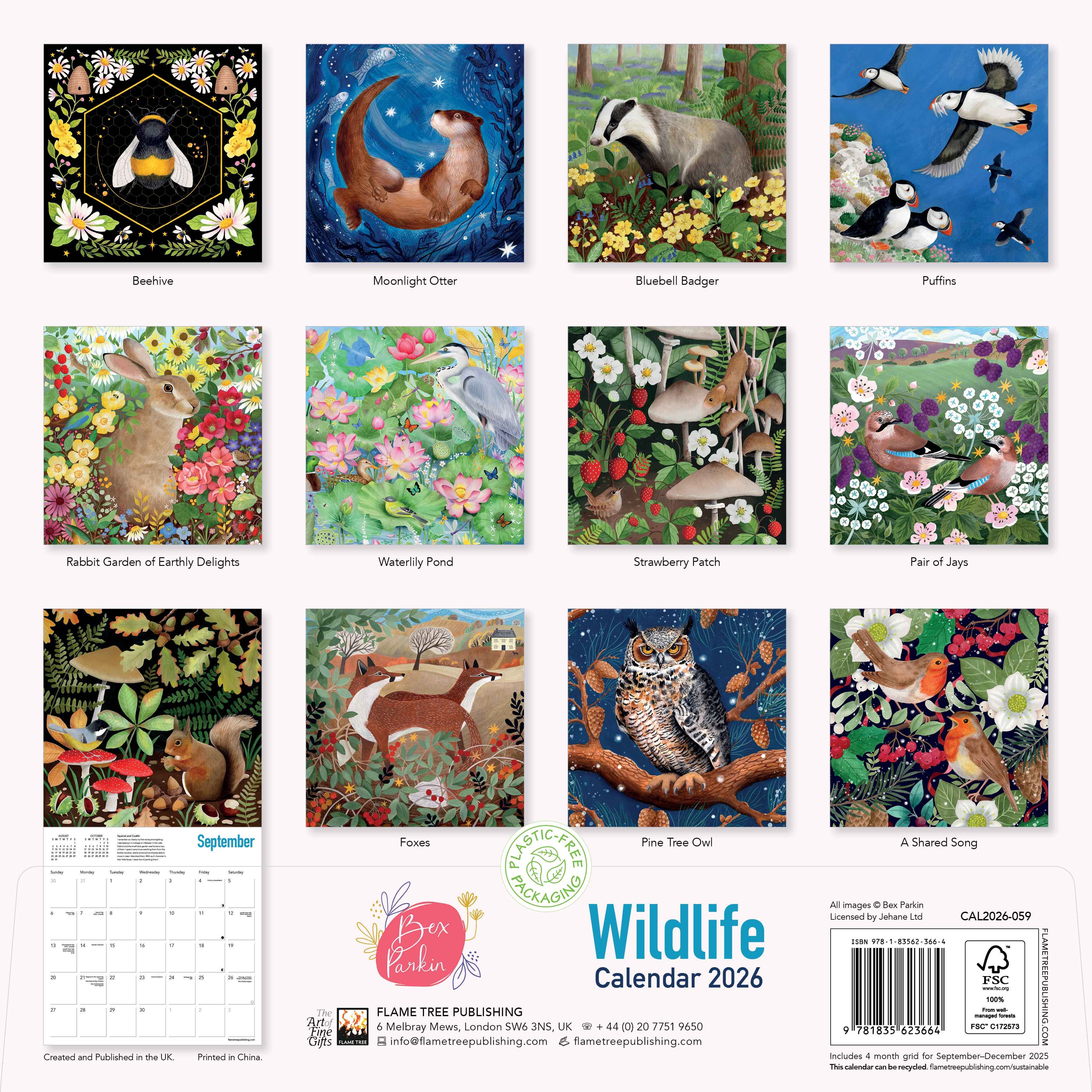 Kalender 2026 30x30 Bex Parkin Wildlife
