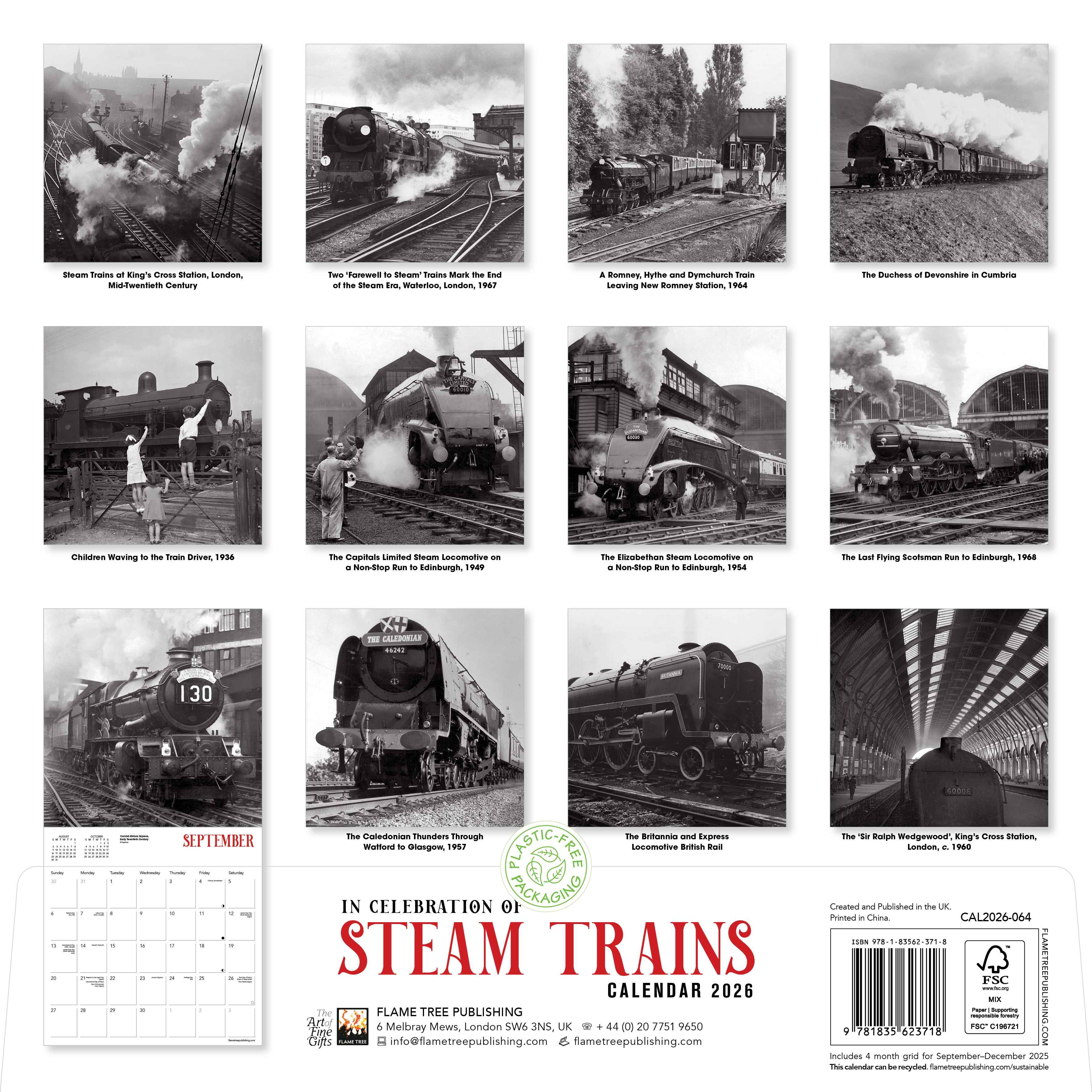 Kalender 2026 30x30 Steam Trains