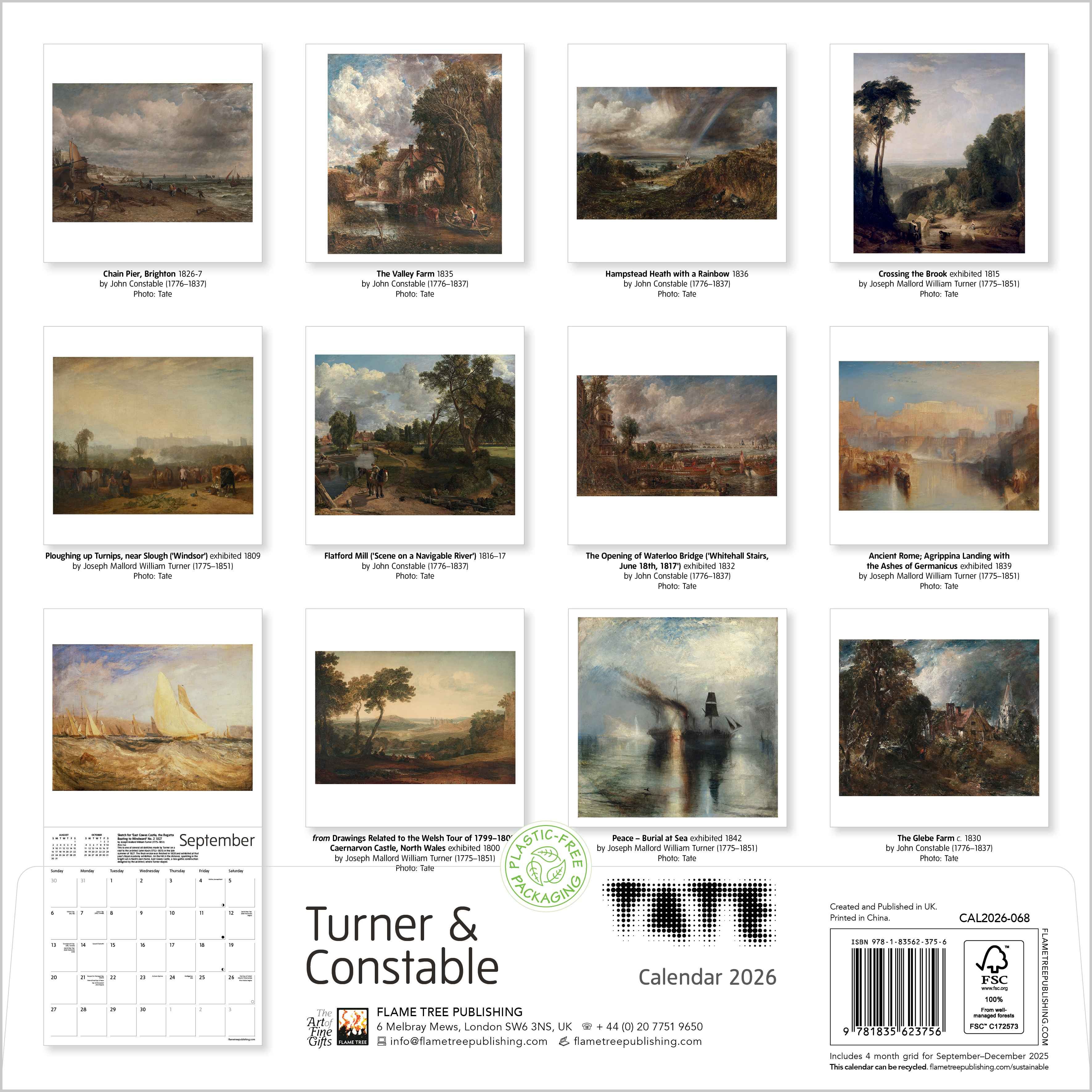Kalender 2026 30x30 Turner o Constable