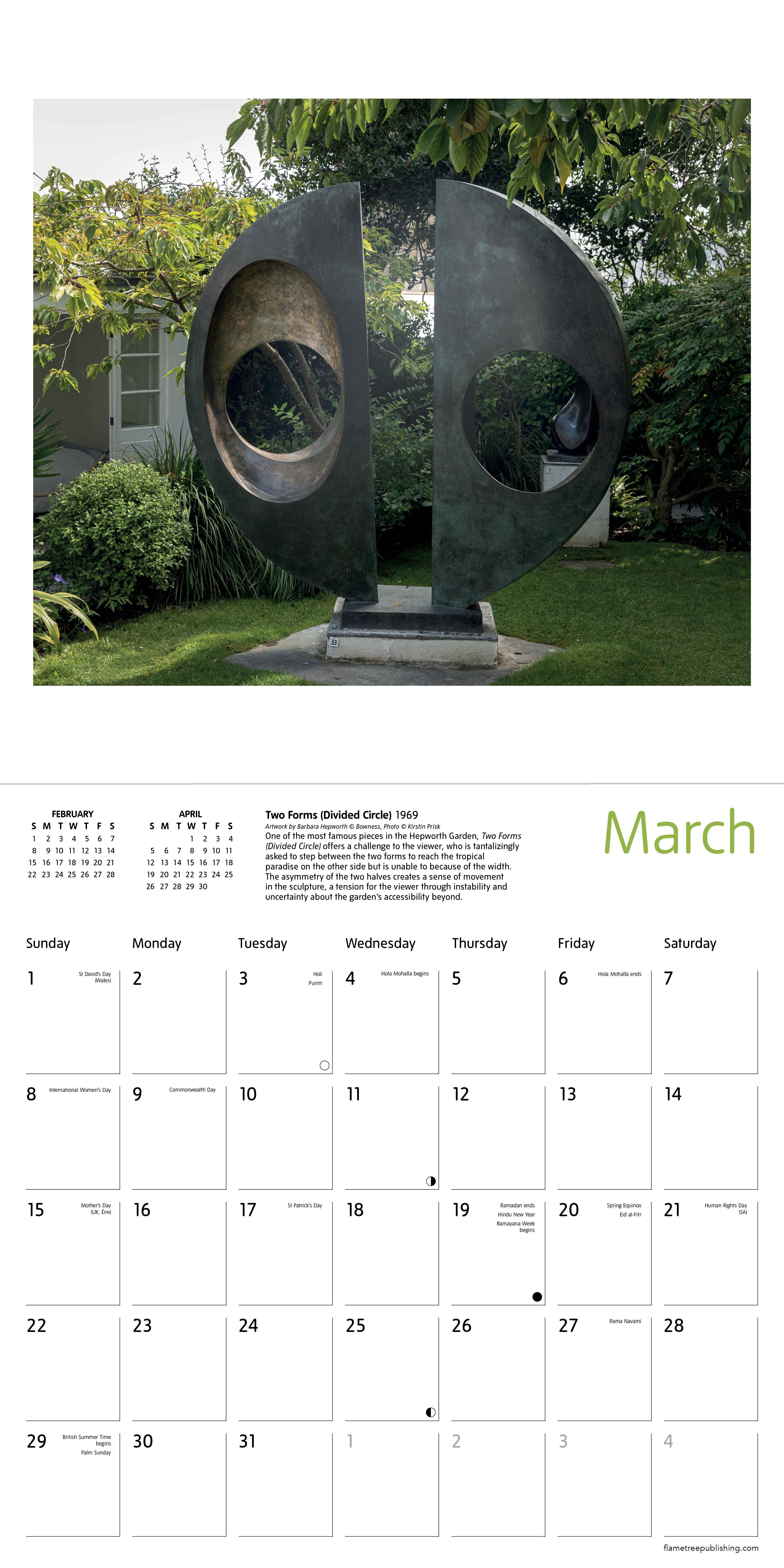 Kalender 2026 30x30 B Hepworth Sculpture