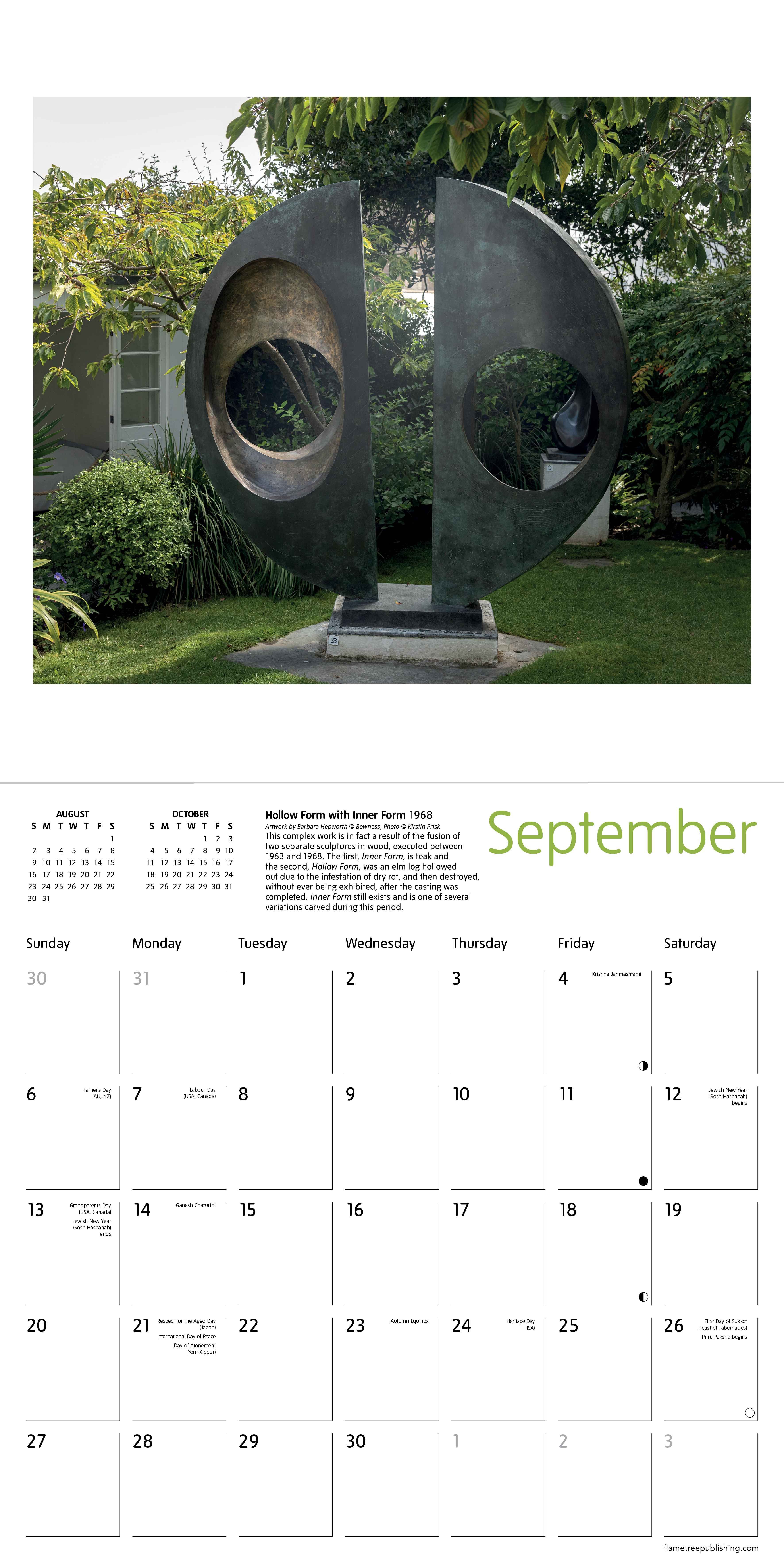 Kalender 2026 30x30 B Hepworth Sculpture