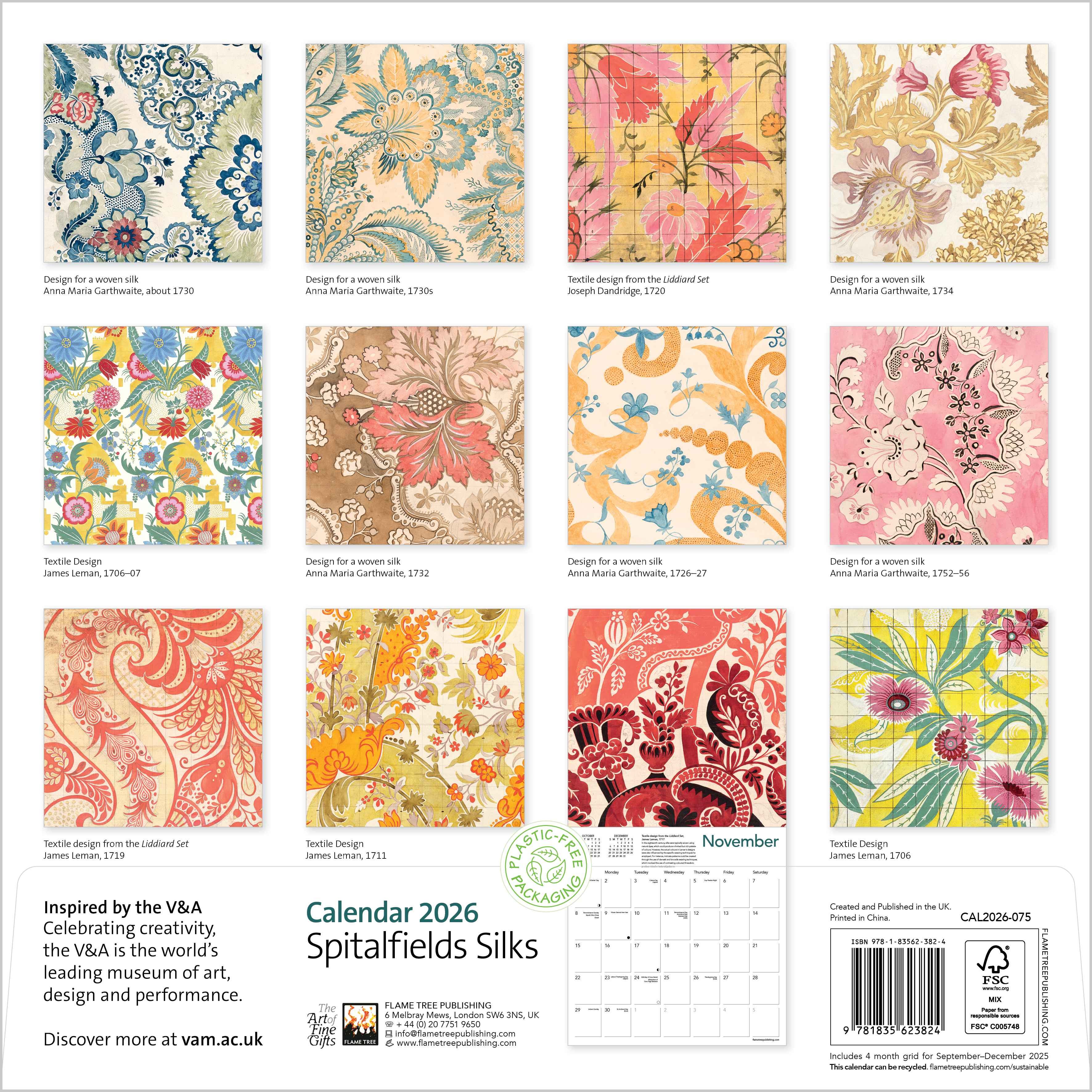 Kalender 2026 30x30 Spitalfields Silks