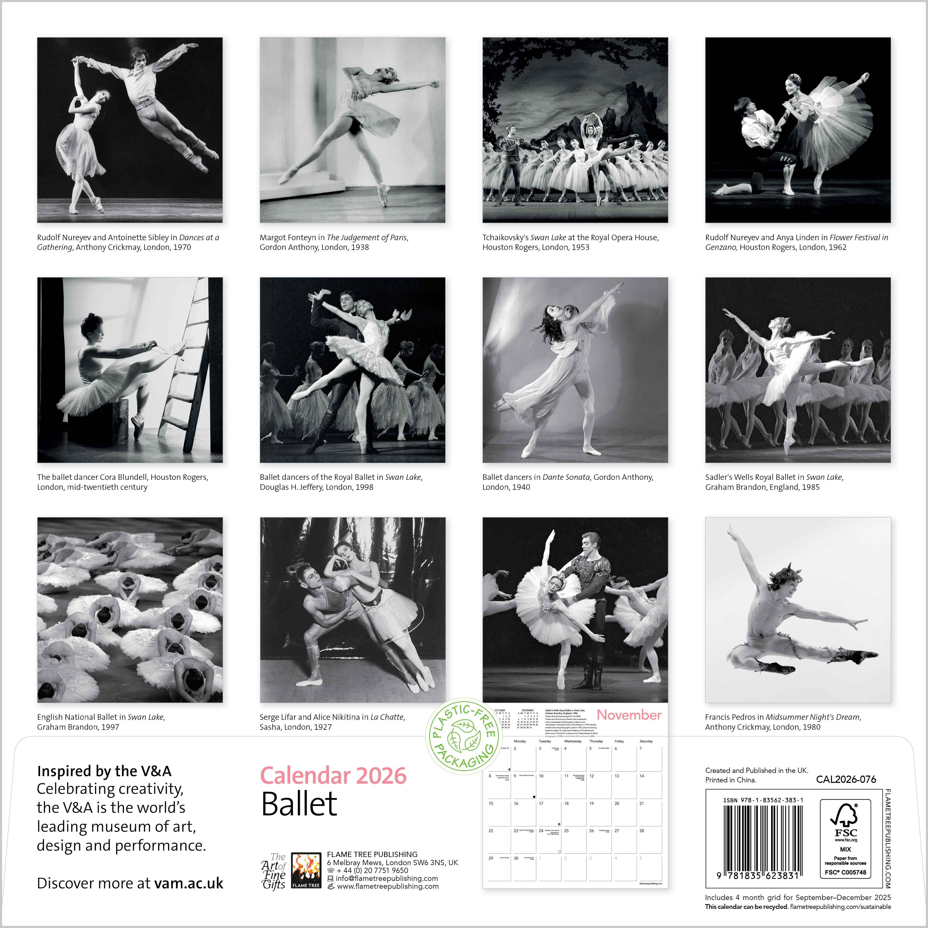 Kalender 2026 30x30 Ballet