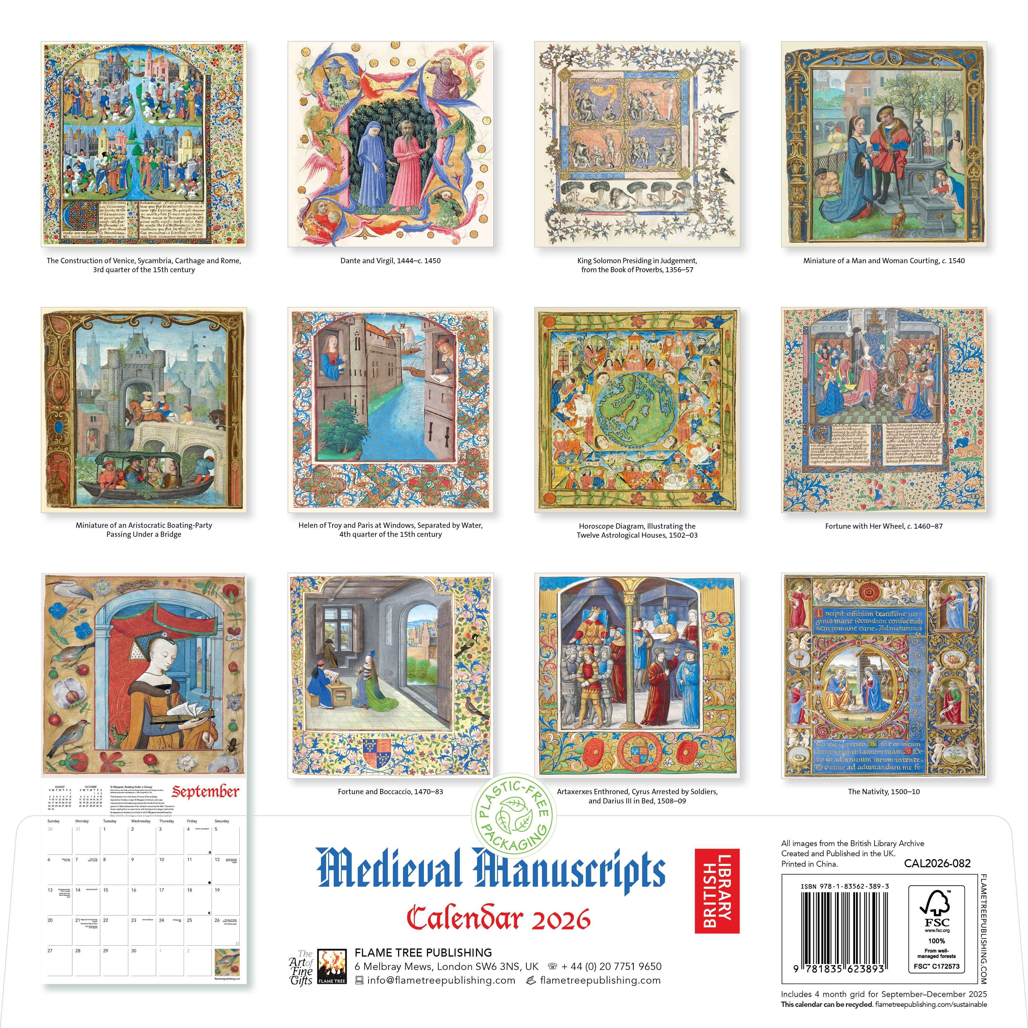 Kalender 2026 30x30 Medieval Manuscripts