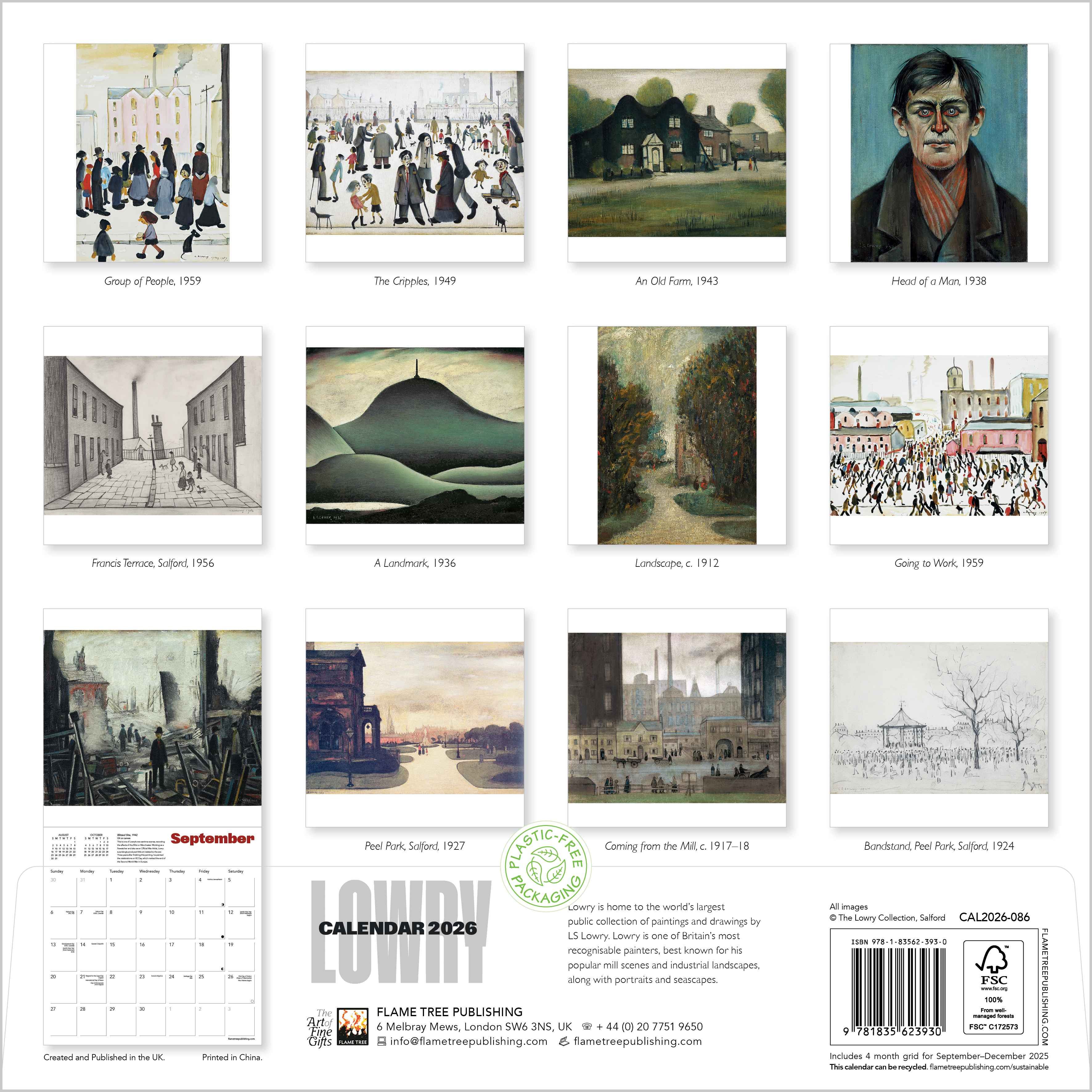 Kalender 2026 30x30 L S Lowry