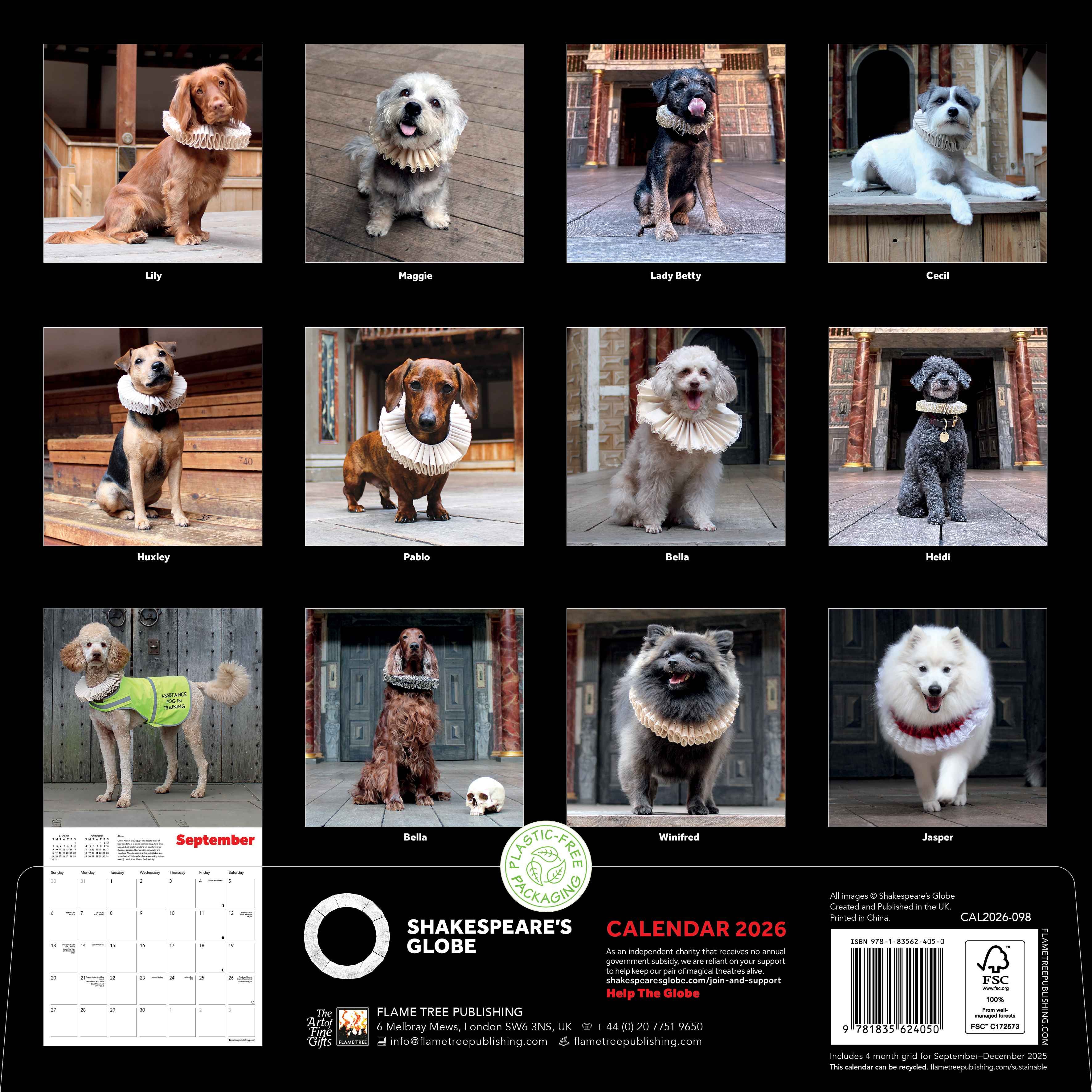 Kalender 2026 30x30 Dogs in Ruffs