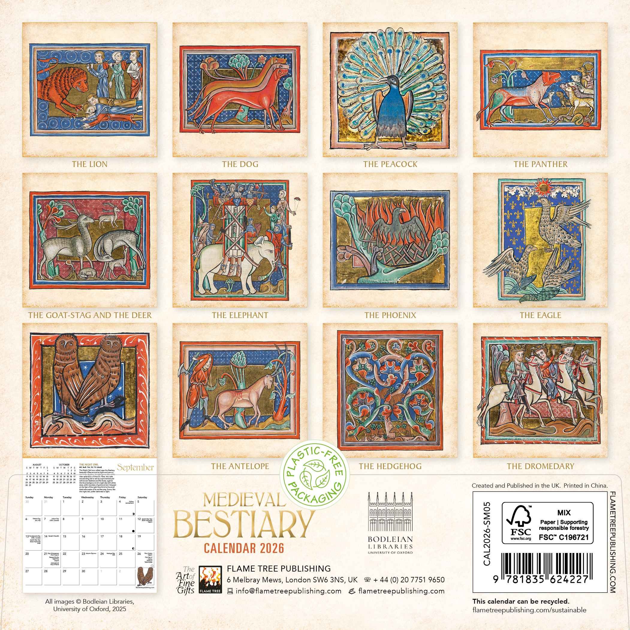 Kalender 2026 18x18 Medieval Bestiary