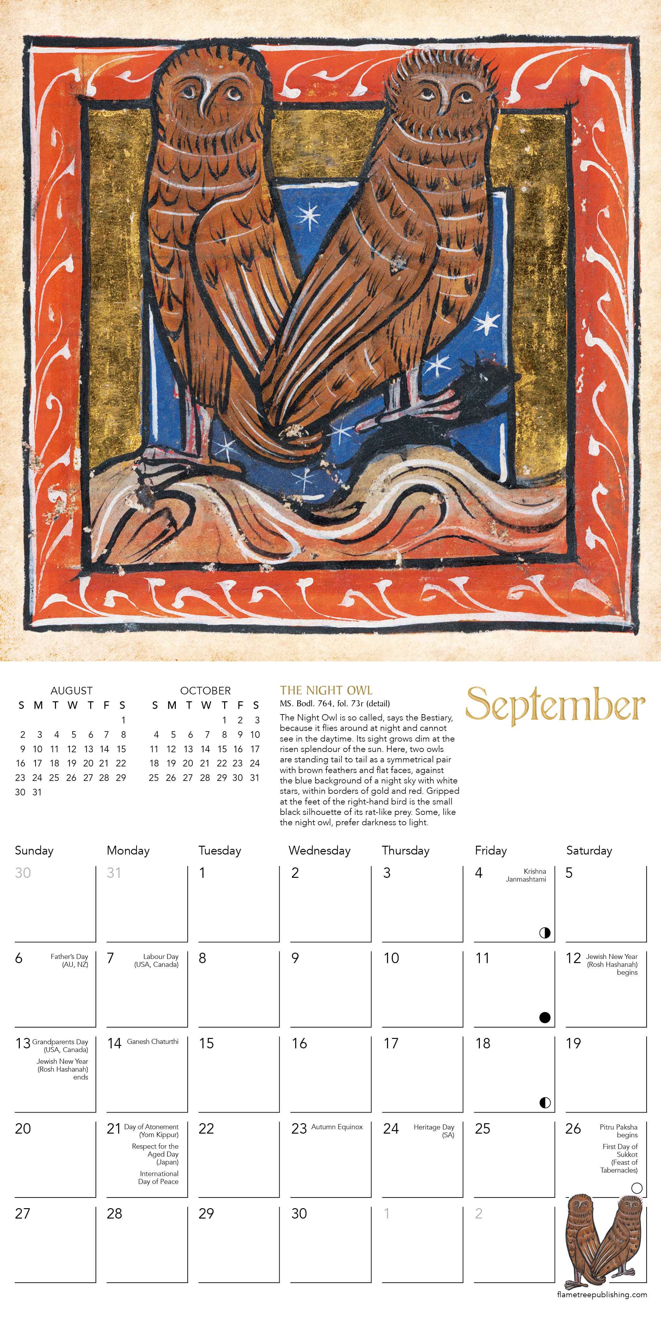 Kalender 2026 18x18 Medieval Bestiary