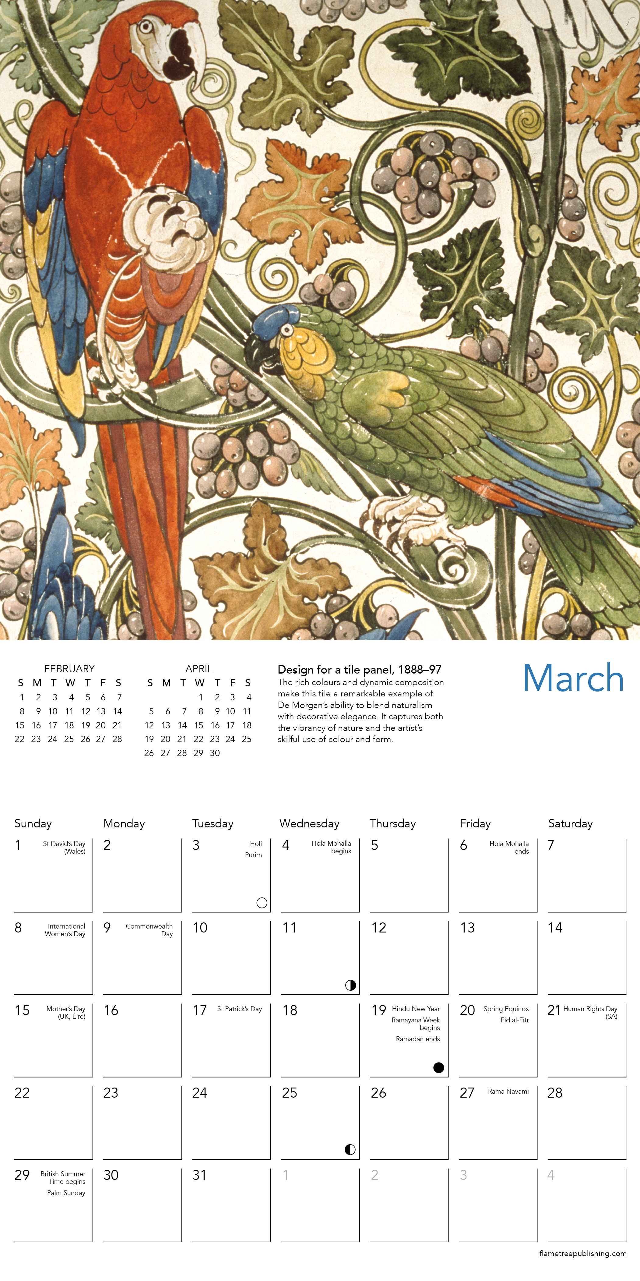 Kalender 2026 18x18 De Morgan Animals