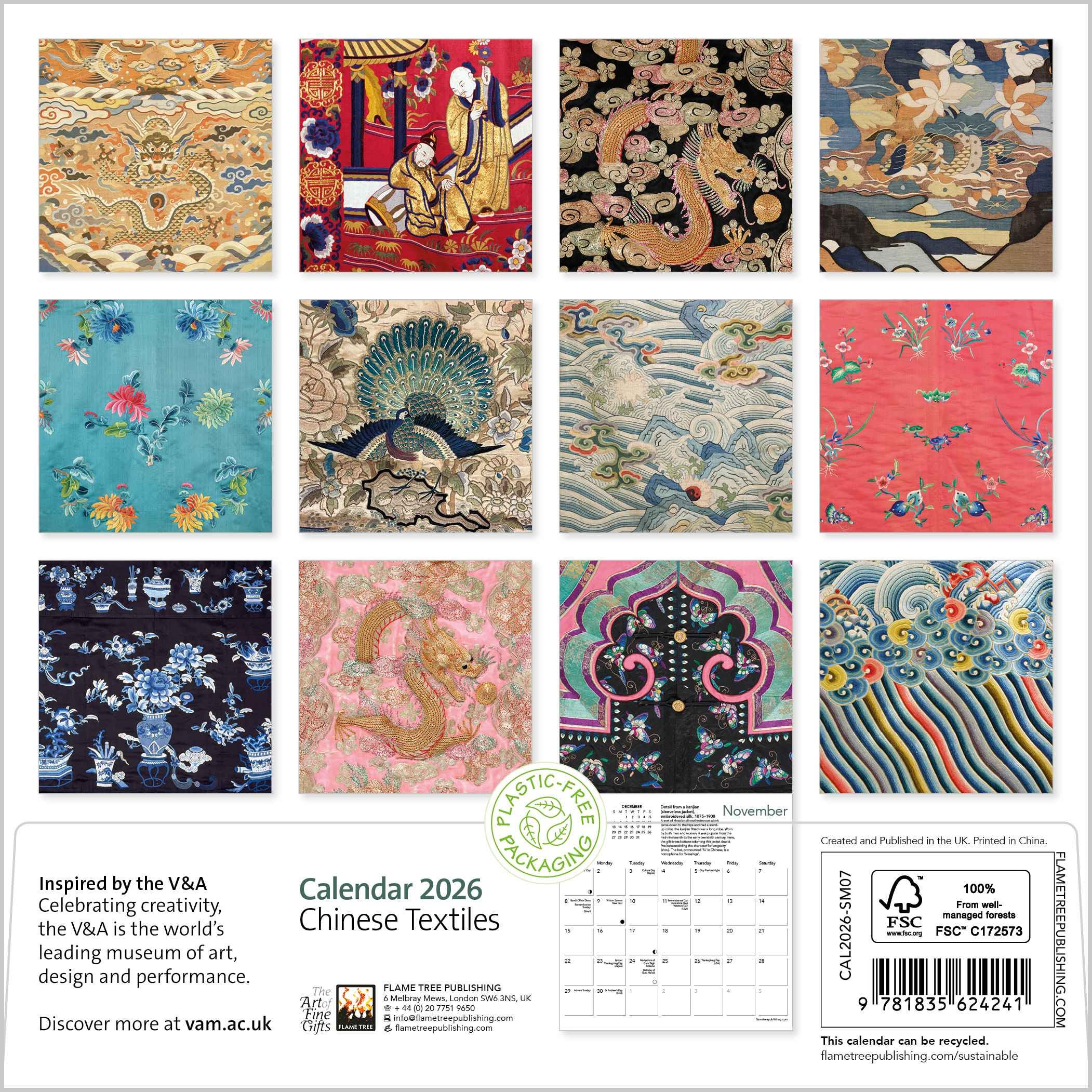 Kalender 2026 18x18 Chinese Textiles
