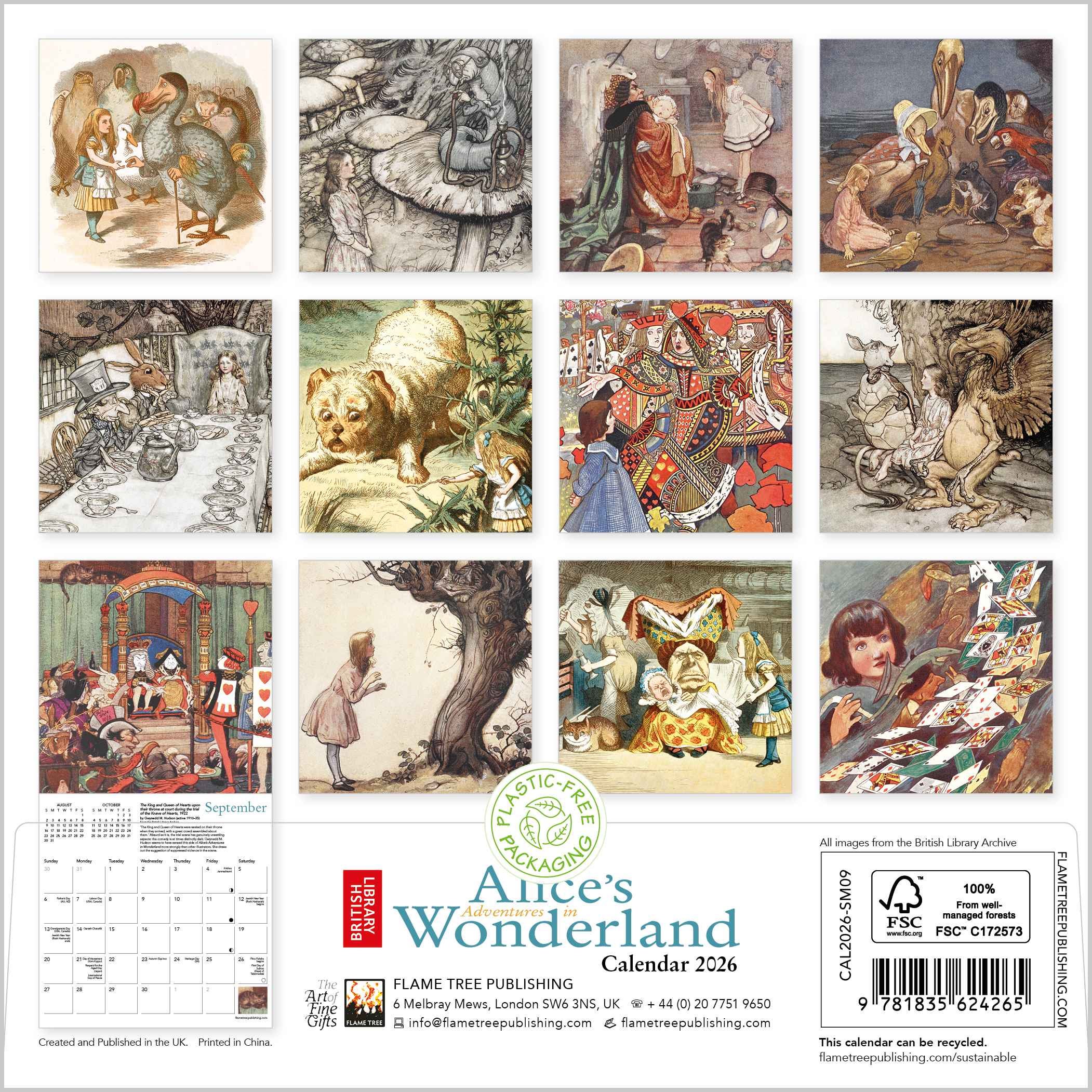 Kalender 2026 18x18 Alice in Wonderland
