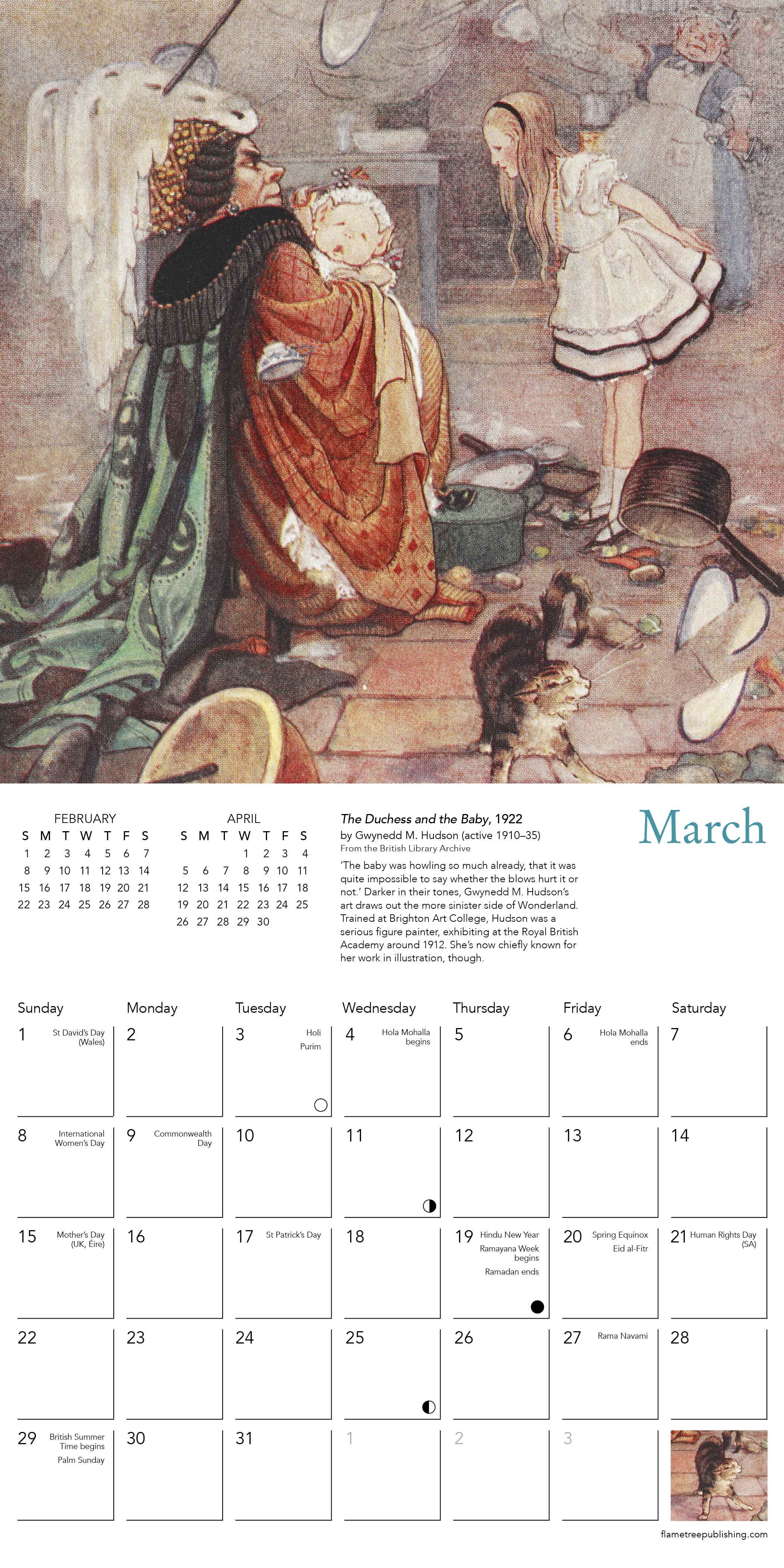 Kalender 2026 18x18 Alice in Wonderland