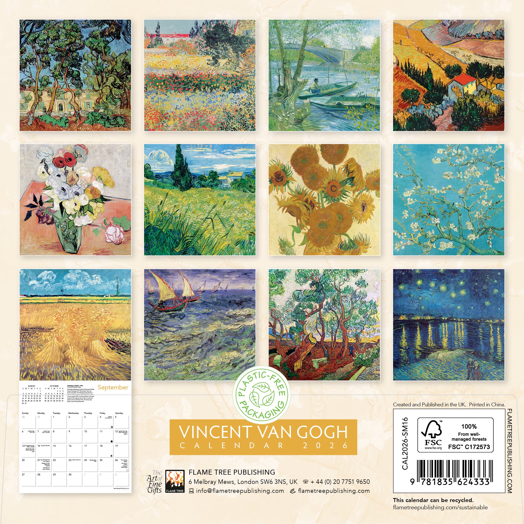 Kalender 2026 Van Gogh 18x18cm