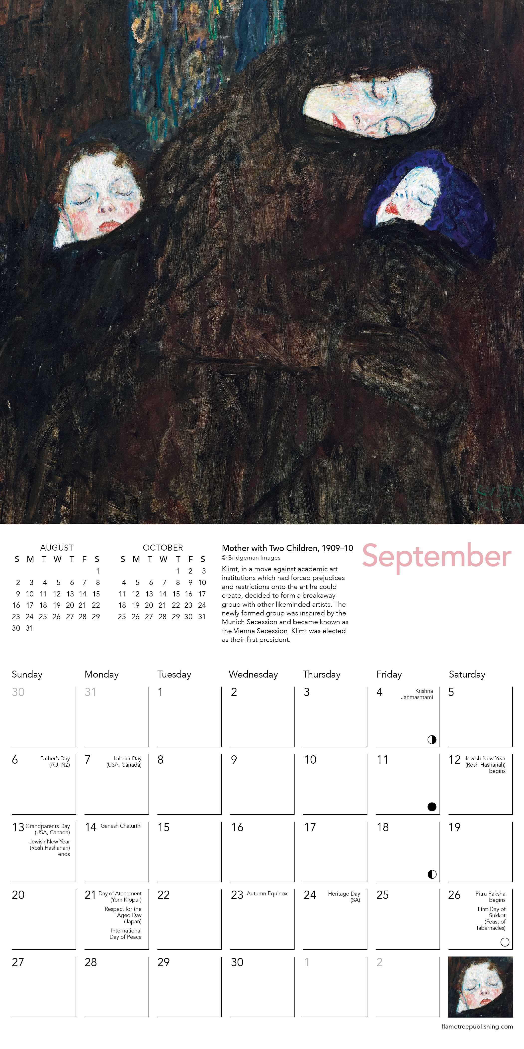 Kalender 2026 18x18 Gustav Klimt