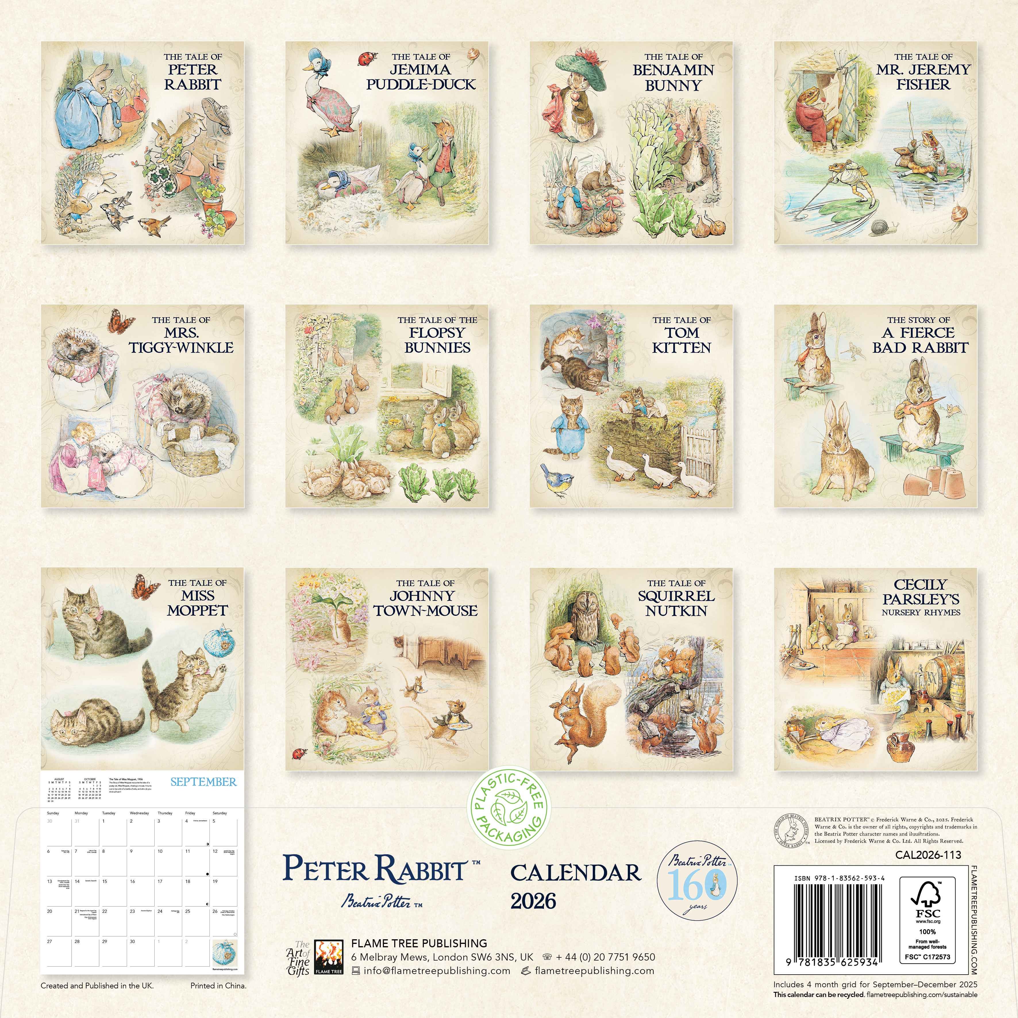Kalender 2026 30x30 Peter Rabbit