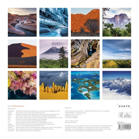 Kalender 2025 Miracles of World 30x30cm