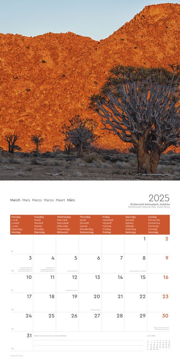 Kalender 2025 Miracles of World 30x30cm