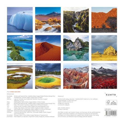 Kalender 2025 Colours of Earth 30x30cm