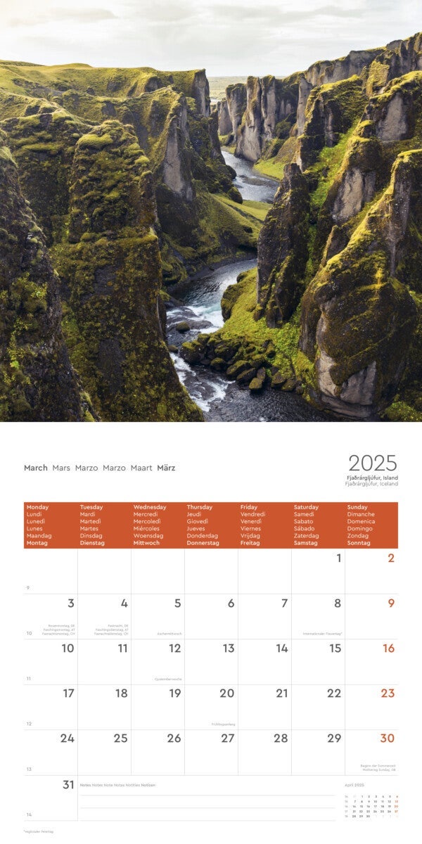 Kalender 2025 Colours of Earth 30x30cm