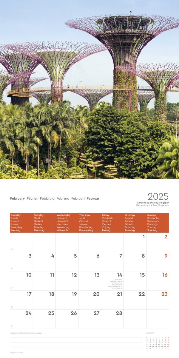 Kalender 2025 Gardens of World 30x30cm