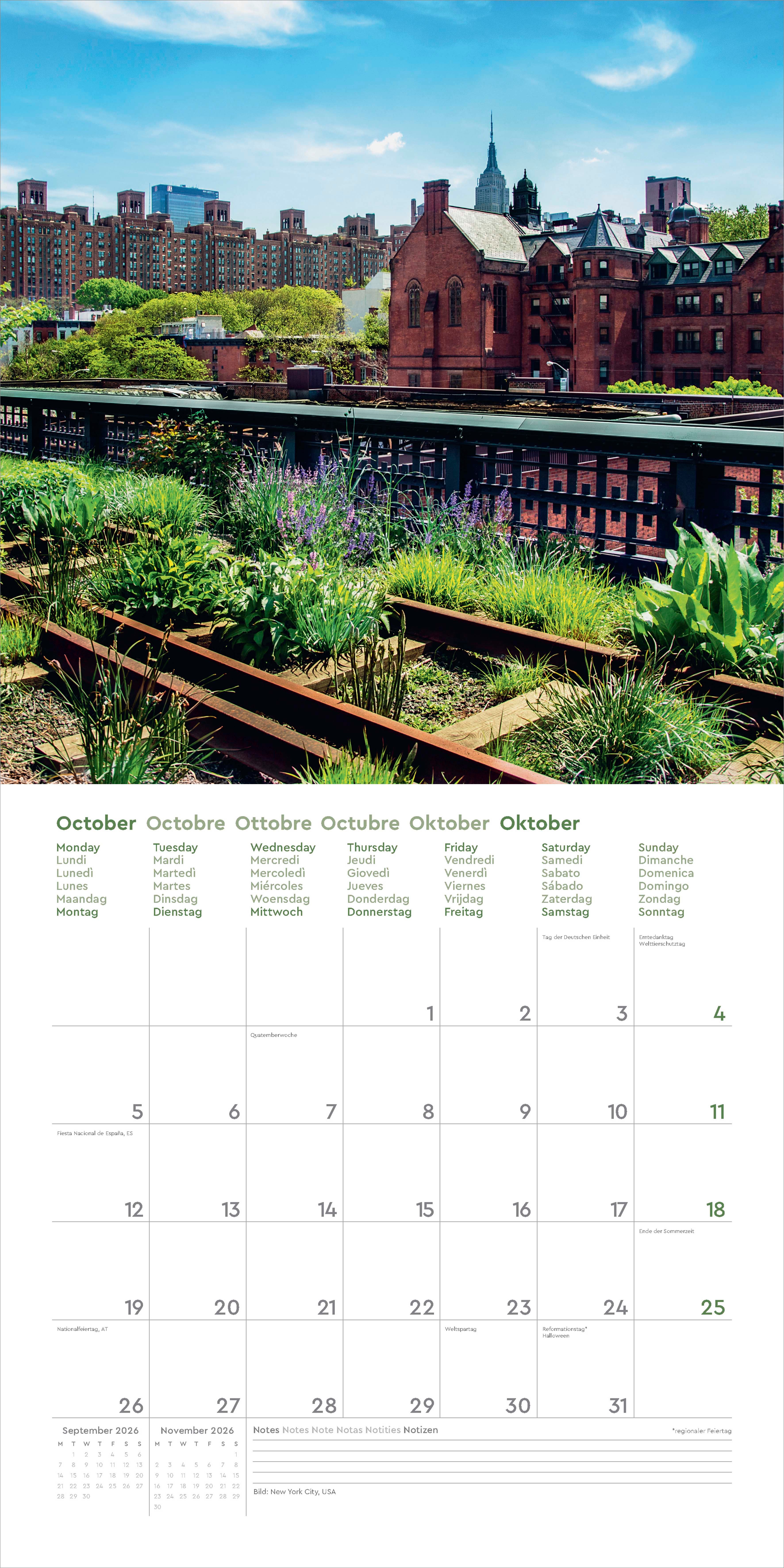 Kalender 2026 30x30 Gardens of the World