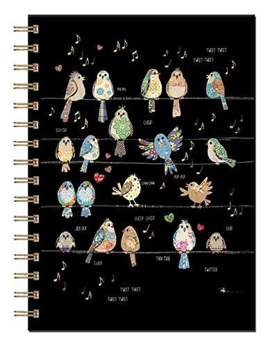 Skrivebok A5 spiral svart småfugler