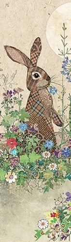 Bokmerke Bug Art hare & blomster - 5x17cm