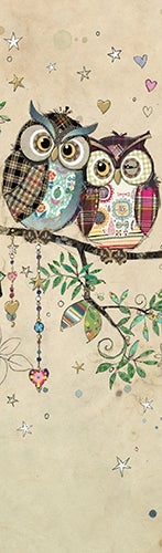 Bokmerke Bug Art to dekorerte ugler - 5x17cm