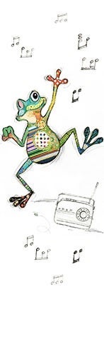 Bokmerke Bug Art frosk - 5x17cm