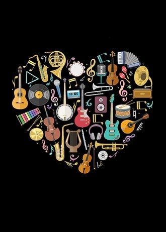 Doble kort 167x118 Jewels Music Heart