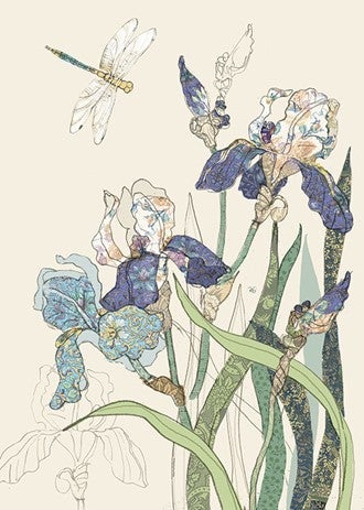 Doble kort 167x118 Collage Bearded Irises