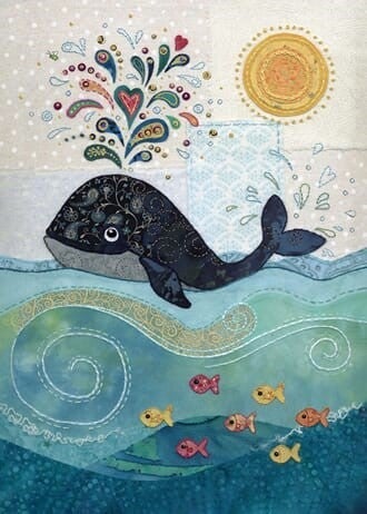 Kort Dobbelt 167x118mm Amy`s Cards Whale Splash