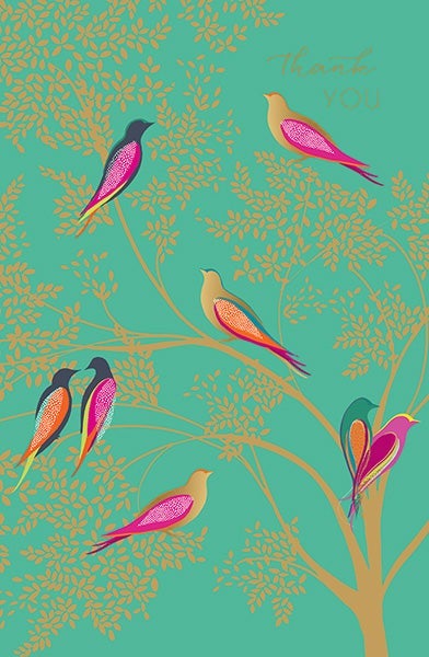 Kortpakke Sara Miller Thank You Grønn 10pk