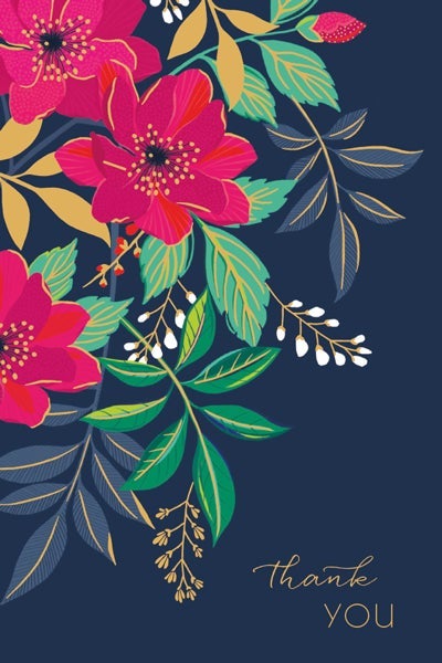 Kortpakke Sara Miller Thank you Blomst 10pk