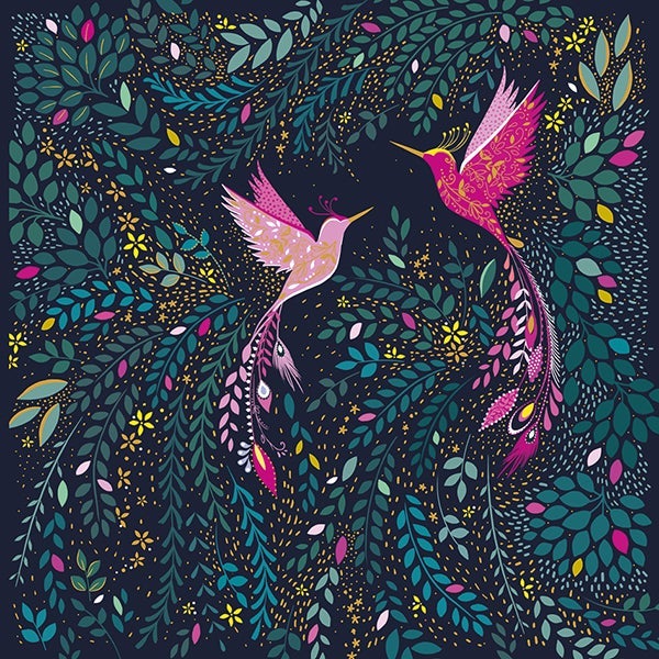 Kort Sara Miller Hummingbirds Fl Sprig
