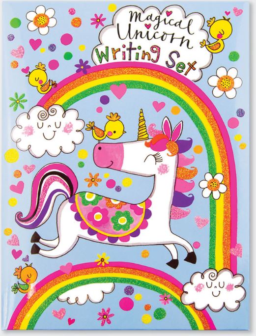 Brevsett for barn m/klistremerker Enhjørning