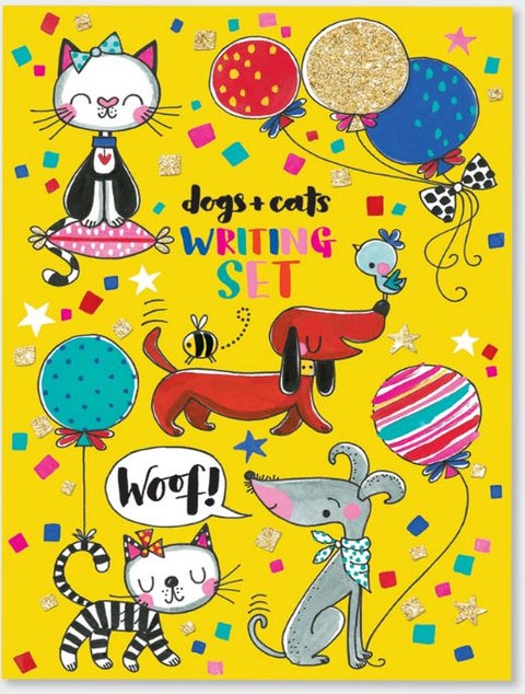 Brevsett for barn m/klistremerker Dogs & Cats