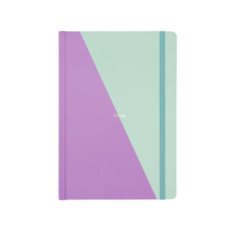 Notatbok Contrast innb A5 linjert lilac/mint
