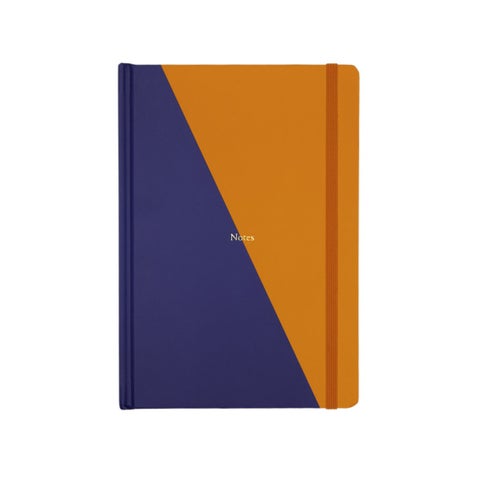 Notatbok Contrast innb A5 linjert navy/orange