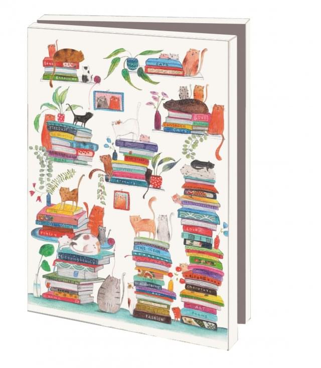 Kortmappe 10x15 Bøker og katter 10pk