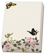 Notisblokk Roser og sommerfugler - Med skråkant