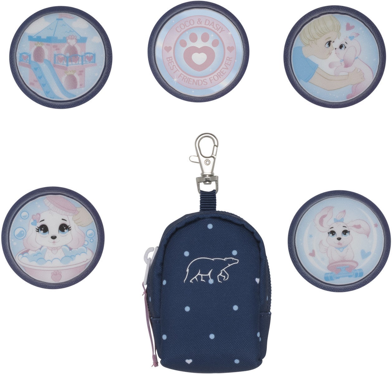 Button Bag 1.kl Pet friends Blue