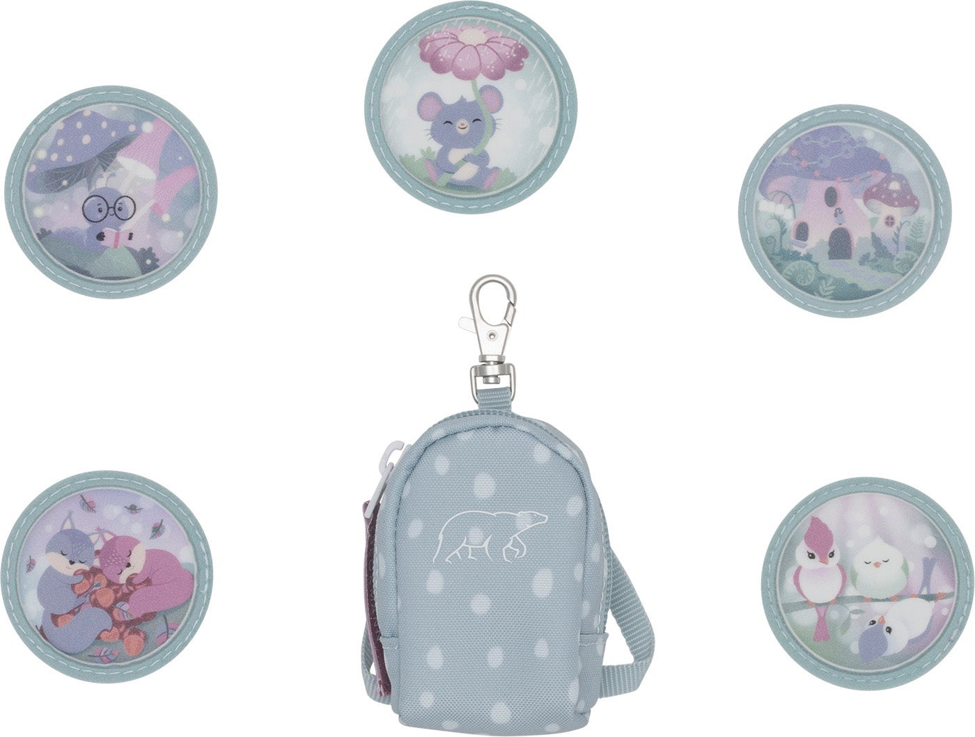 Button Bag 1.kl Forest Deer Dusty Mint