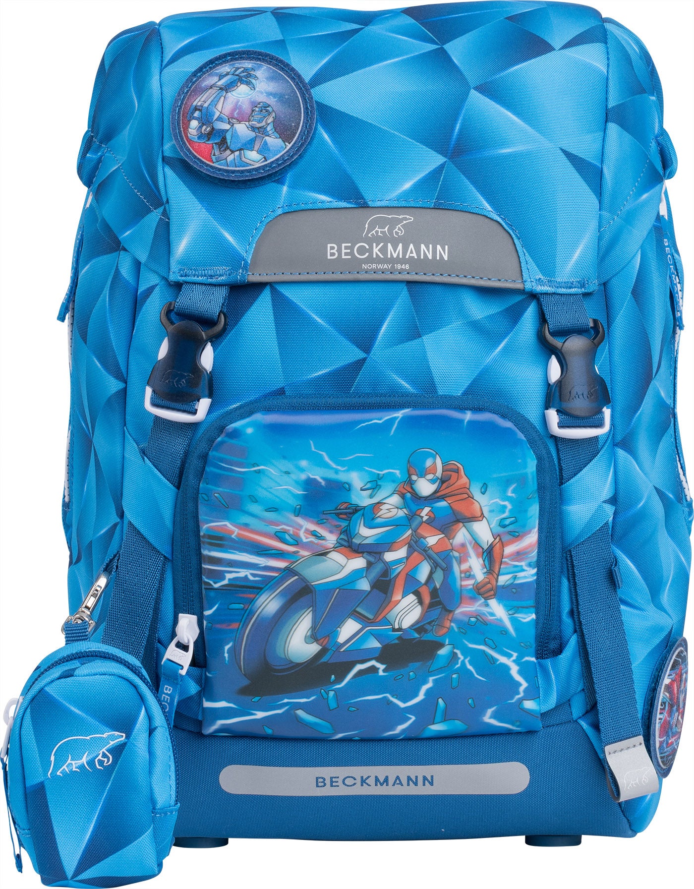 Skolesekk 1.kl Blue Lightning Classic 22L - Beckmann