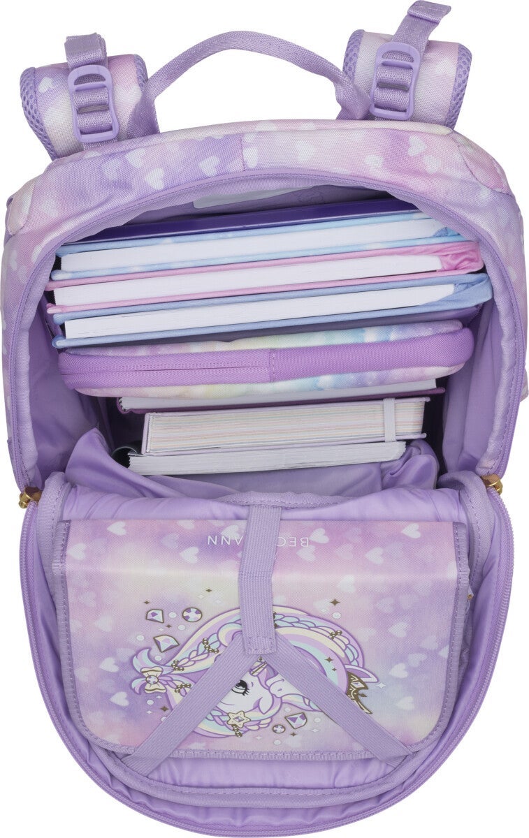 Skolesekk 1.kl Unicorn Princess Purple Active Air FLX