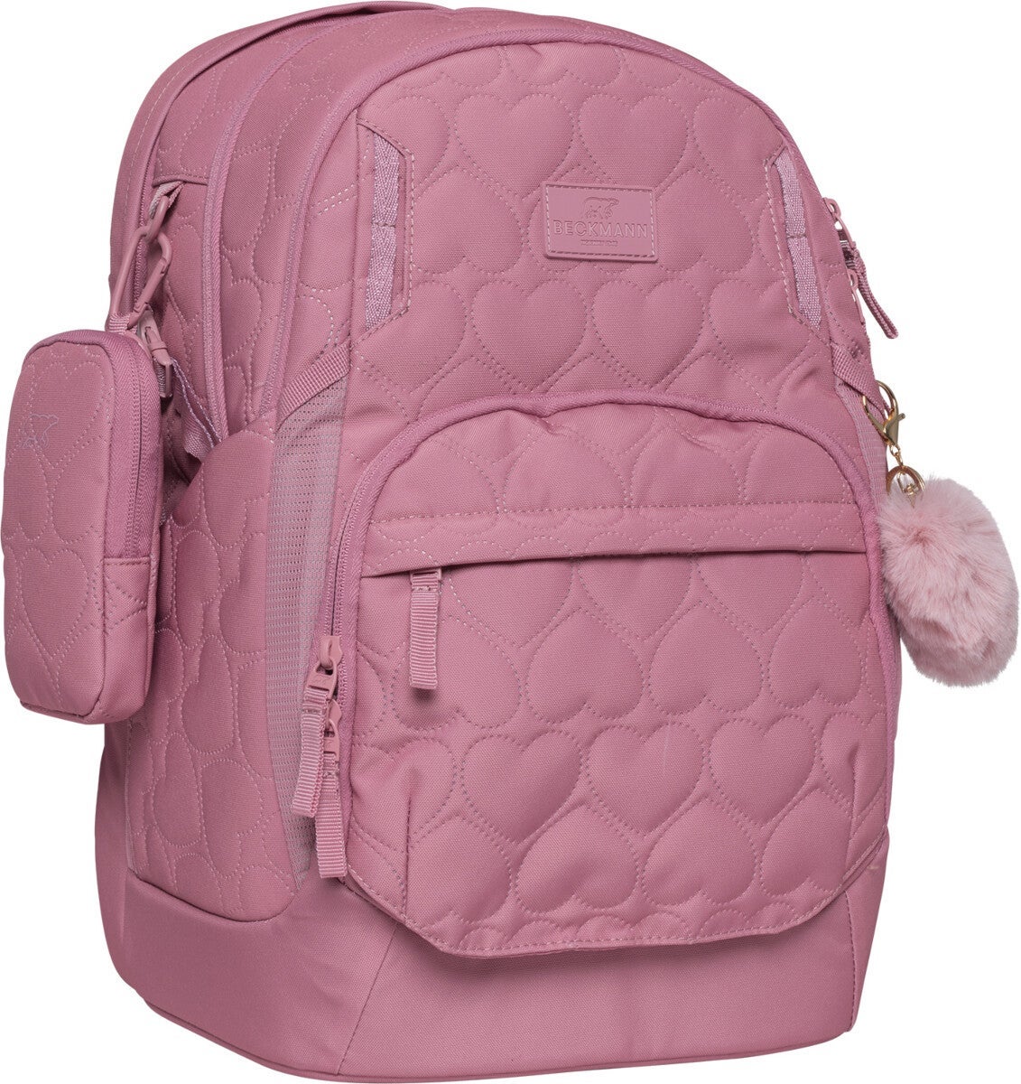 Skolesekk 2-7.kl Padded Hearts Rose Sport Air 30L - Beckmann