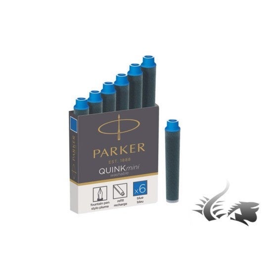 Blekkpatron Parker Quink Mini 6pk Blå